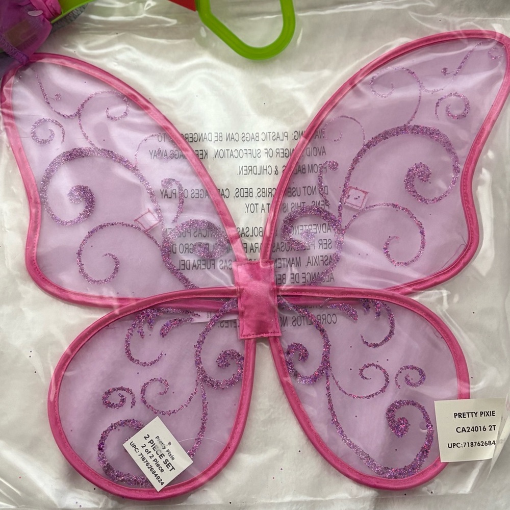 Girl's Fairy Pixie Dress w Wings Sz 2T New - Picture 11 of 13